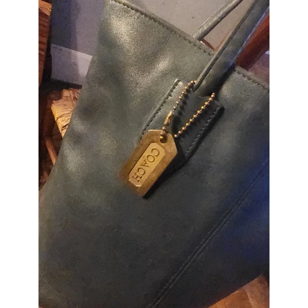 Vintage Coach Periwinkle Blue Lunch Tote Shoulder Bag 1990s B5C-4068 Rare HTF